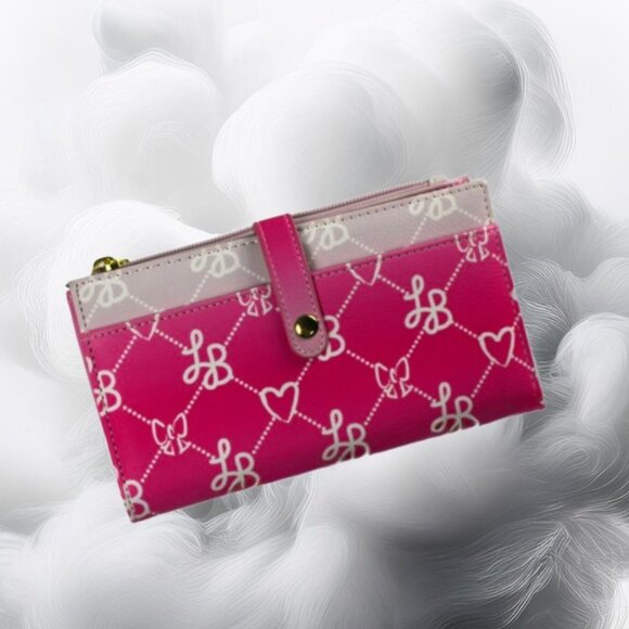 Betsey Johnson Luv Betsey Wren Pink Fade And White Ombré Bi-Fold Wallet - Picture 1 of 7